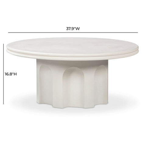 Vivienne Castaigne 38" Ivory Indoor/Outdoor Concrete Round Coffee Table - image 6