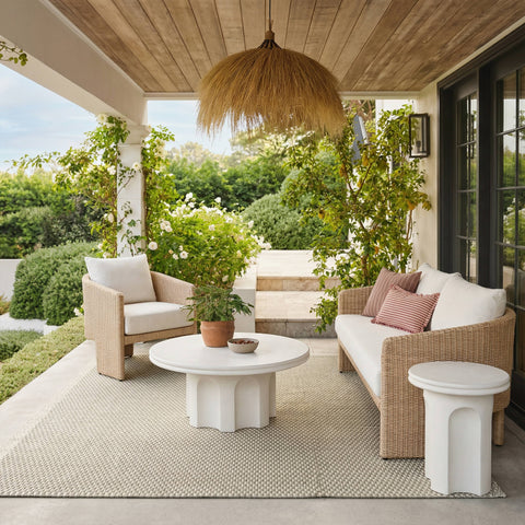 Vivienne Castaigne 38" Ivory Indoor/Outdoor Concrete Round Coffee Table - image 2