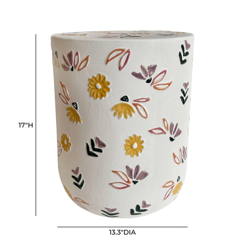 Colette Chantilly Ceramic Hand-Painted Floral Indoor/Outdoor Table - image 4