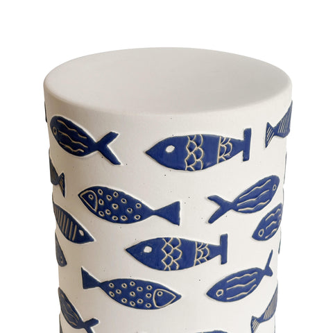 Valentina Valois Indoor/Outdoor Ceramic Table in Blue Fish - image 3
