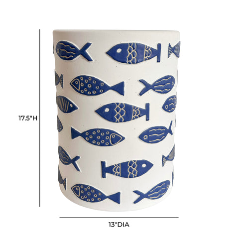 Valentina Valois Indoor/Outdoor Ceramic Table in Blue Fish - image 4