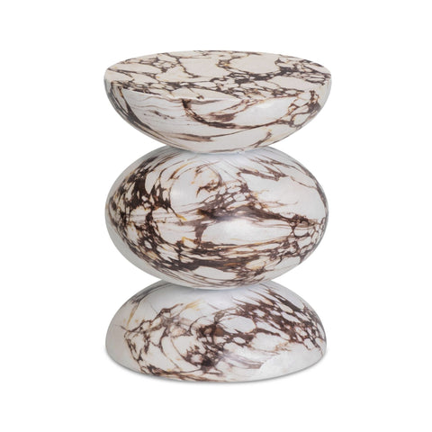 Celeste Rivoli Red Faux Marble Indoor/Outdoor Concrete Side Table - image 3