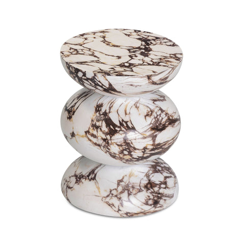 Celeste Rivoli Red Faux Marble Indoor/Outdoor Concrete Side Table - image 4
