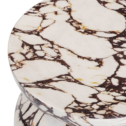Celeste Rivoli Red Faux Marble Indoor/Outdoor Concrete Side Table - image 6