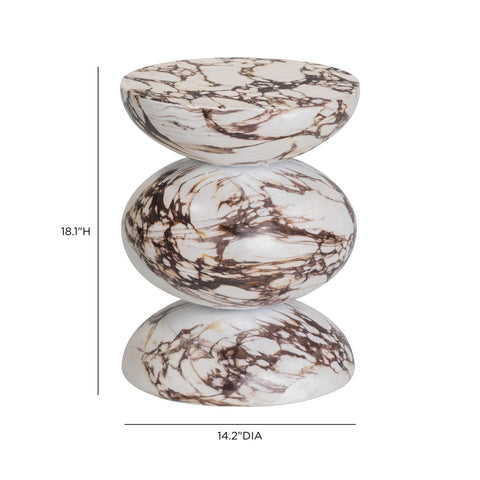 Celeste Rivoli Red Faux Marble Indoor/Outdoor Concrete Side Table - image 8