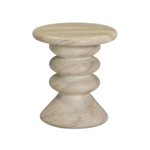 Colette Lucerne Faux Travertine Indoor/Outdoor Concrete Side Table - image 3