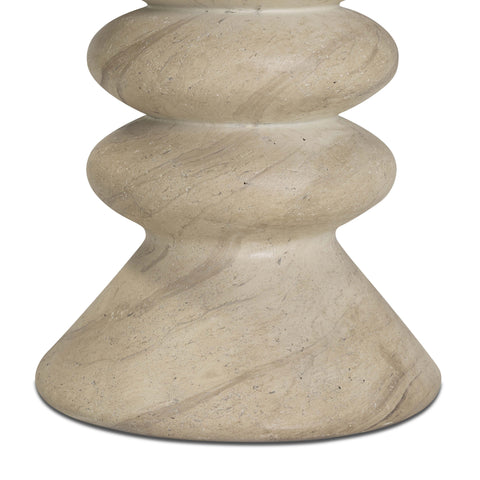 Colette Lucerne Faux Travertine Indoor/Outdoor Concrete Side Table - image 6