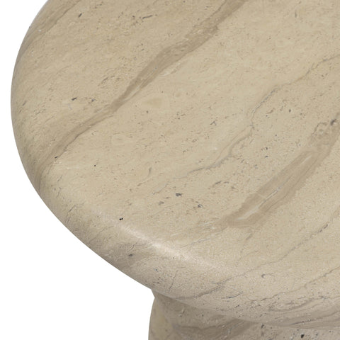 Colette Lucerne Faux Travertine Indoor/Outdoor Concrete Side Table - image 7