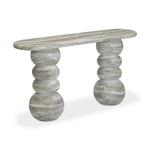 Colette Lucerne 59" Faux Stone Indoor/Outdoor Concrete Console Table - image 3