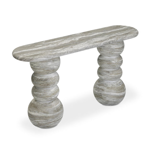 Colette Lucerne 59" Faux Stone Indoor/Outdoor Concrete Console Table - image 4