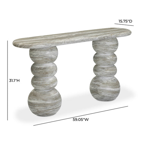 Colette Lucerne 59" Faux Stone Indoor/Outdoor Concrete Console Table - image 9