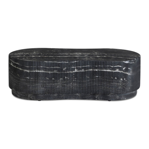 Valentina Laurent 47" Black Faux Marble Indoor/Outdoor Concrete Coffee Table - image 4