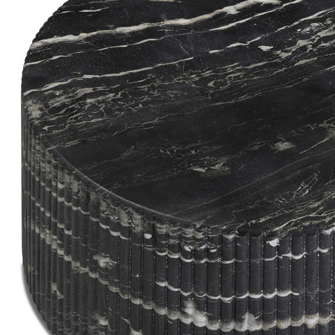 Valentina Laurent 47" Black Faux Marble Indoor/Outdoor Concrete Coffee Table - image 9