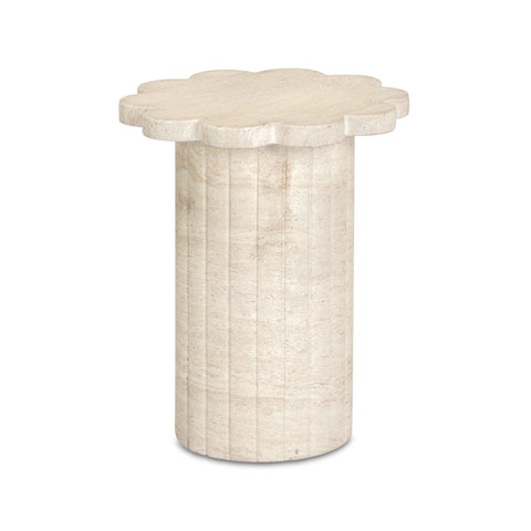 Estelle Capri Washed Faux Travertine Indoor/Outdoor Concrete Side Table - image 3