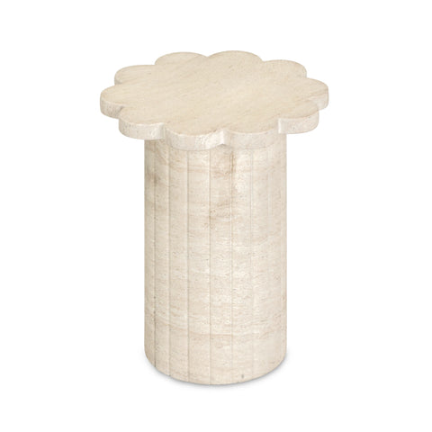 Estelle Capri Washed Faux Travertine Indoor/Outdoor Concrete Side Table - image 4