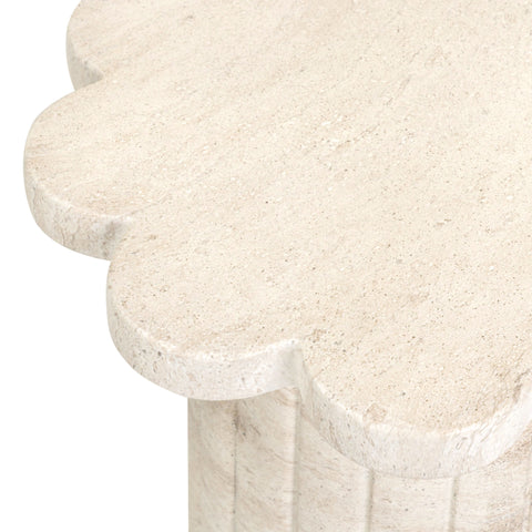 Estelle Capri Washed Faux Travertine Indoor/Outdoor Concrete Side Table - image 6