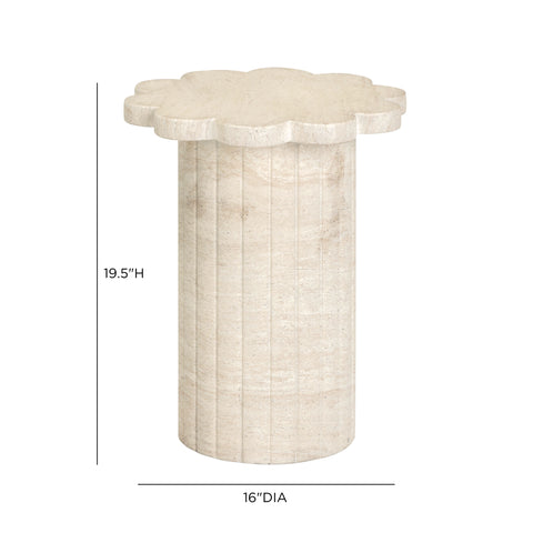 Estelle Capri Washed Faux Travertine Indoor/Outdoor Concrete Side Table - image 8