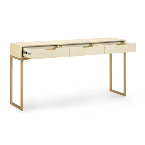 Arielle Rivoli 59" Faux Shagreen 3-Drawer Console Table - image 4
