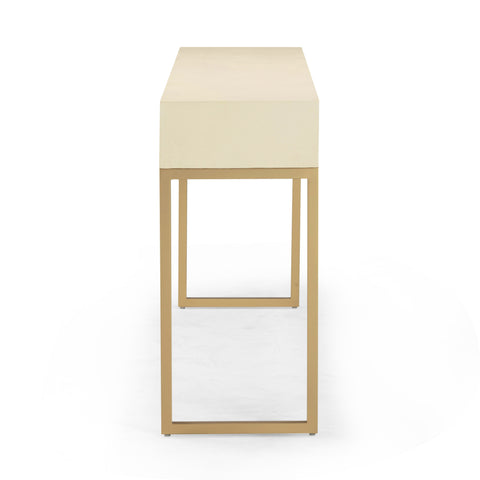 Arielle Rivoli 59" Faux Shagreen 3-Drawer Console Table - image 5