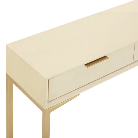 Arielle Rivoli 59" Faux Shagreen 3-Drawer Console Table - image 8