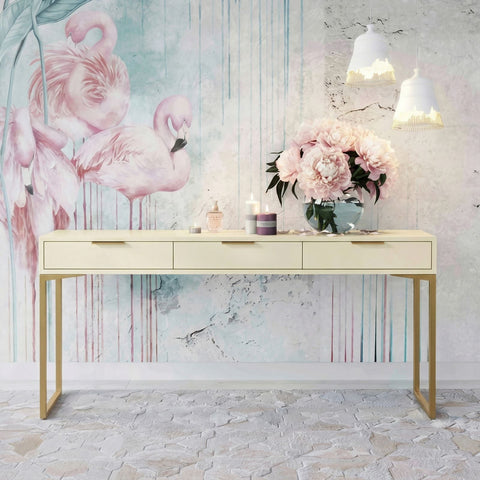 Arielle Rivoli 59" Faux Shagreen 3-Drawer Console Table - image 2