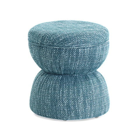 Leonie Verona Ruched Performance Fabric Game Ottoman - image 1