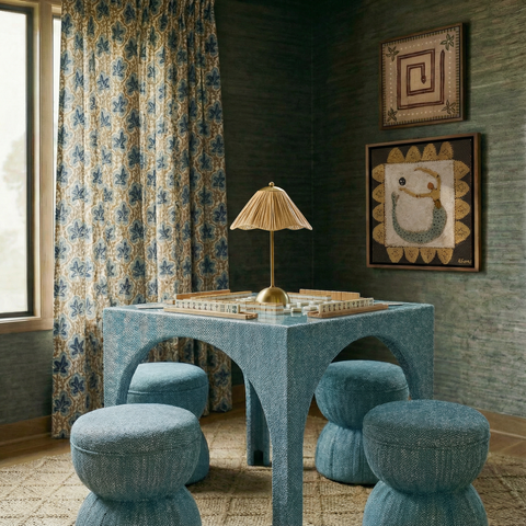 Leonie Verona Ruched Performance Fabric Game Ottoman - image 2