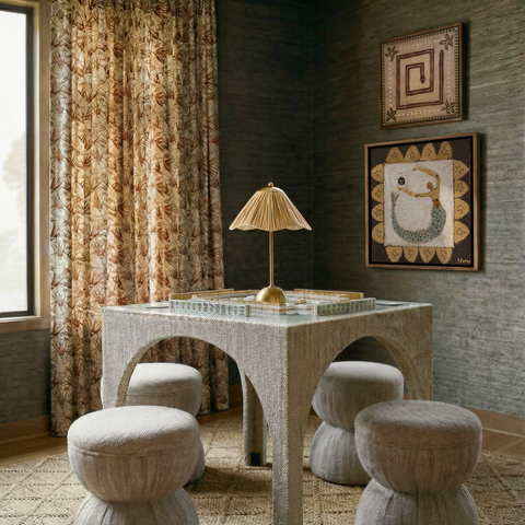 Leonie Verona Ruched Performance Fabric Game Ottoman - image 2