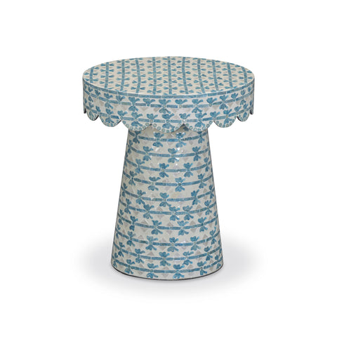 Vivienne Marlowe Blue Ribbon Capiz Shell Round Side Table - image 3