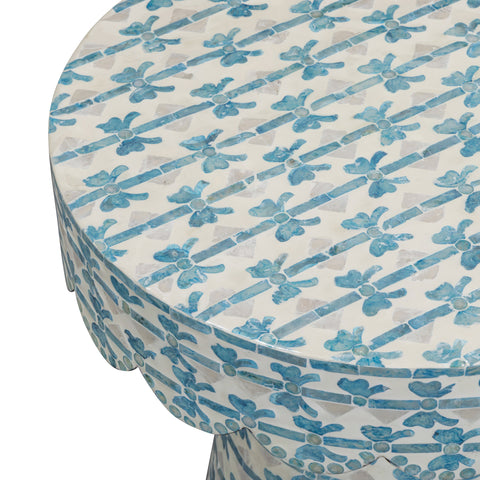 Vivienne Marlowe Blue Ribbon Capiz Shell Round Side Table - image 4