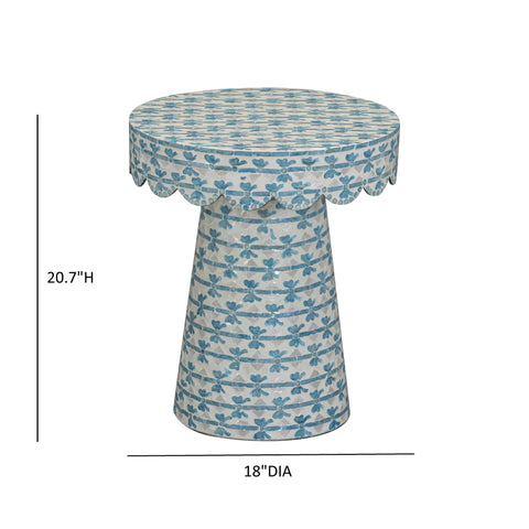 Vivienne Marlowe Blue Ribbon Capiz Shell Round Side Table - image 6