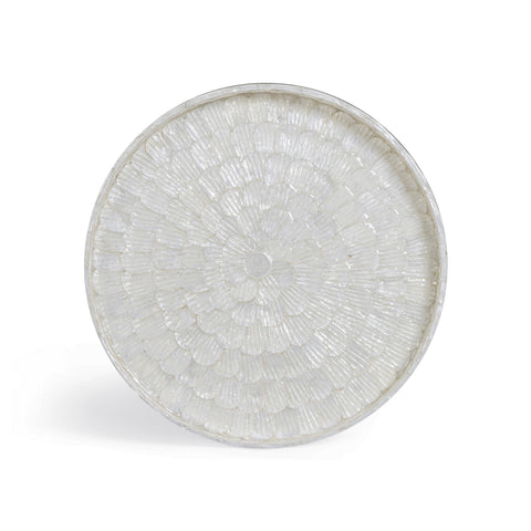 Vivienne Chantilly Pearl White Seashell Round Side Table - image 5