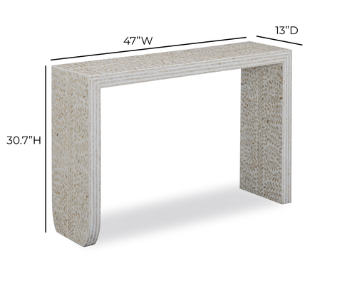 Sabine Como 47" Cream Capiz Shell Console Table - image 6