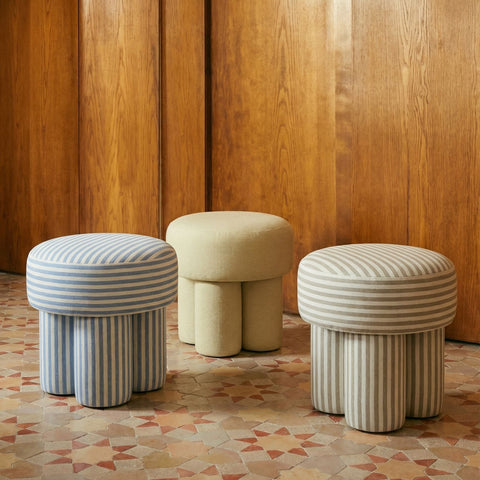 Juliette Navarre Yellow Gingham Performance Linen Accent Stool - image 2