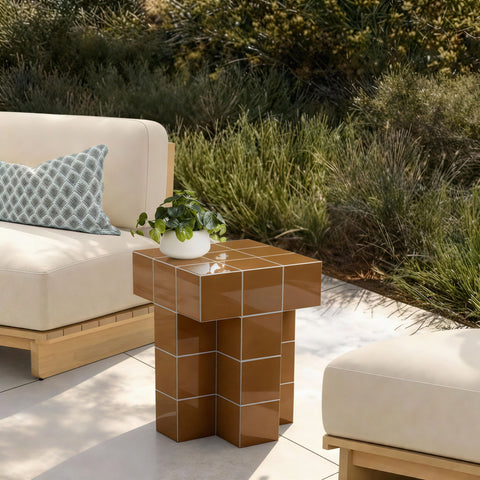 Rosalie Arden Tile Concrete Indoor/Outdoor Side Table - image 2