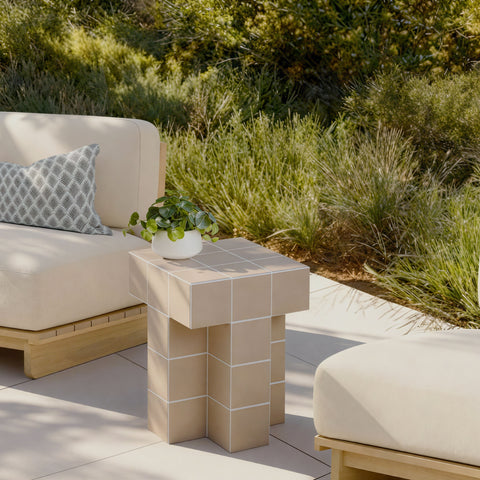 Rosalie Arden Tile Concrete Indoor/Outdoor Side Table - image 2