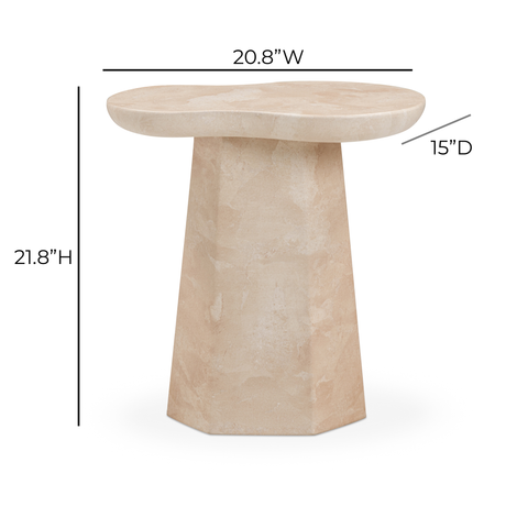Rose Faux Marble Indoor/Outdoor Concrete Side Table - image 8