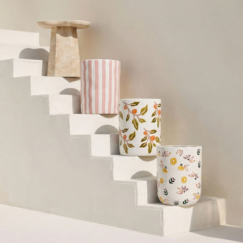 Rose Faux Marble Indoor/Outdoor Concrete Side Table - image 2