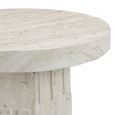 Margaux Bellamy Faux Travertine Indoor/Outdoor Concrete Side Table - image 4