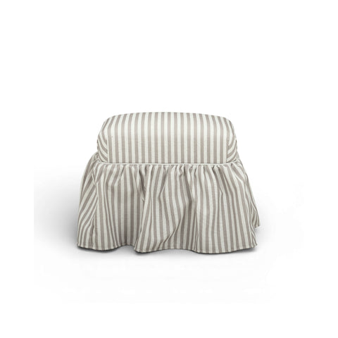 Colette Laurent Striped Performance Linen Skirted Ottoman - image 1
