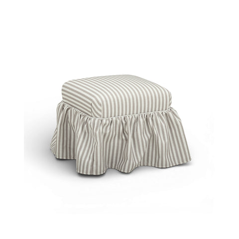 Colette Laurent Striped Performance Linen Skirted Ottoman - image 3