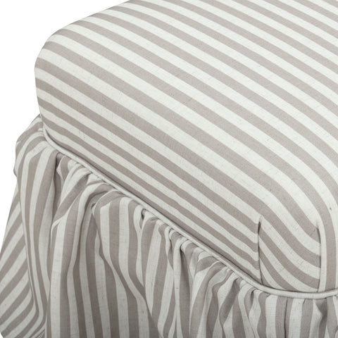 Colette Laurent Striped Performance Linen Skirted Ottoman - image 4