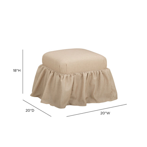 Colette Laurent Yellow Gingham Performance Linen Skirted Ottoman - image 7