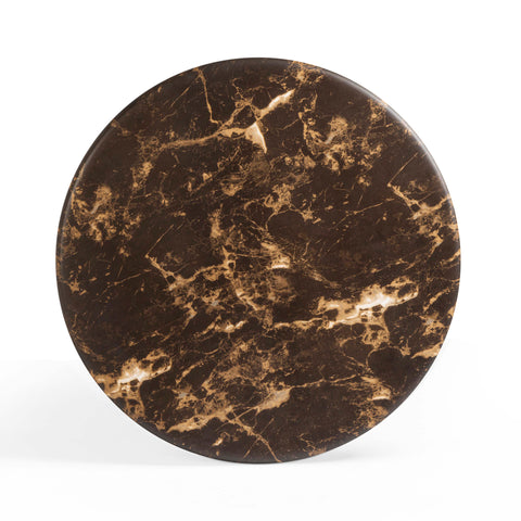 Giselle Castaigne 36" Dark Brown Faux Marble Indoor/Outdoor Concrete Round Coffee Table - image 5