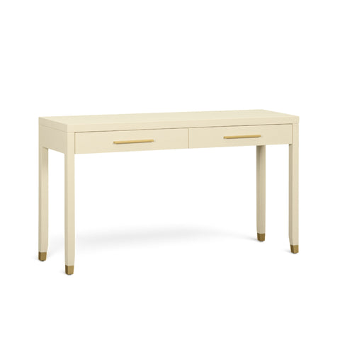 Alessia Devereux 54" Cream Faux Shagreen 2-Drawer Console Table - image 3