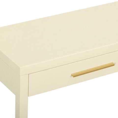 Alessia Devereux 54" Cream Faux Shagreen 2-Drawer Console Table - image 6