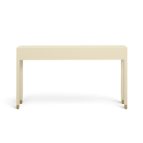 Alessia Devereux 54" Cream Faux Shagreen 2-Drawer Console Table - image 8