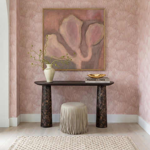 Vivienne Capri 50" Faux Emperador Marble Console Table - image 2