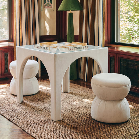Leonie Verona Ruched Performance Fabric Game Ottoman - image 2
