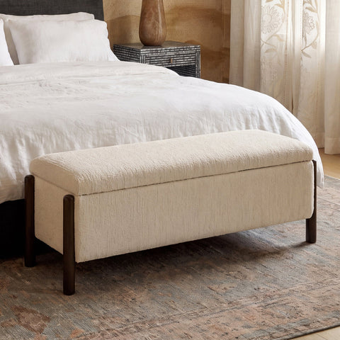 Alessia Arden 52" Nubby Fabric Storage Bench - image 2
